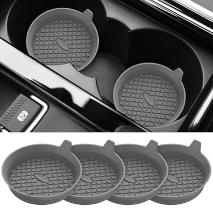 Car Cup Holder Coasters [4 Pack] Silicone Cups Mats (4pack-dark Grey)