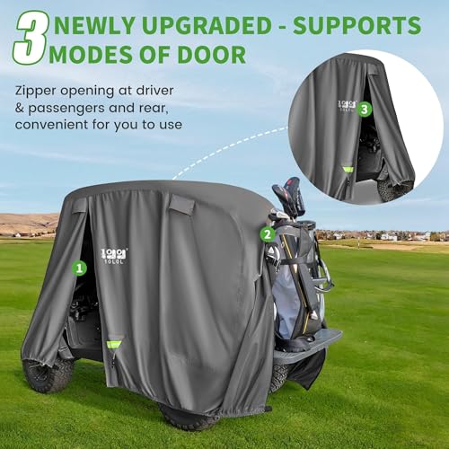 Heavy Duty Golf Cart Cover for 6 Passengers EZGO (Grey / XL-For 4+2 Passengers Cart)