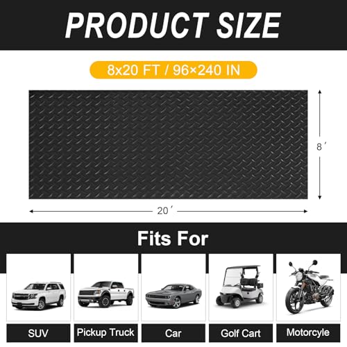 8x20 FT Garage Floor Mat (Black / 8×20FT)