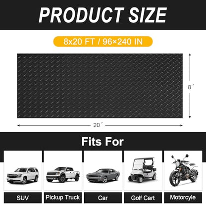 8x20 FT Garage Floor Mat (Black / 8×20FT)