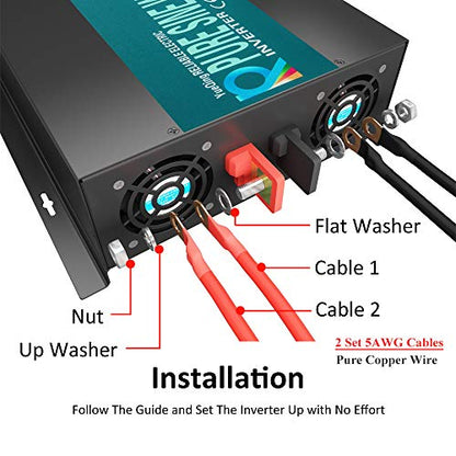 2500 watt 12V Pure Sine Wave Inverter (2500W/12V)