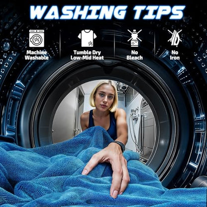 2 Pack 1200 GSM Car Drying Towels (Blue / Pack of 2)