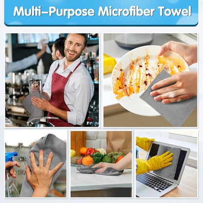 Grey Microfiber Cleaning Cloth (50pk / Grey)