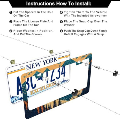 Mountains Forest License Plate Frames (Mountains Forest)