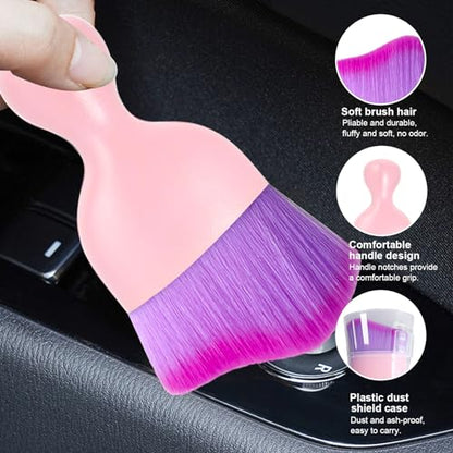 2 PCS Car Detailing Brush (Pink/Purple / 2 PCS)