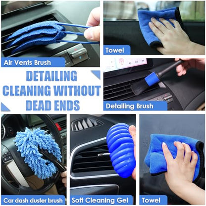 Car Cleaning Kit (Blue / 17PCS)