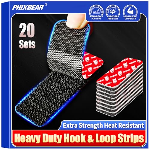 20Sets Heavy Duty Hook and Loop Strips (1.2x3.2 Inch（20 Sets）)