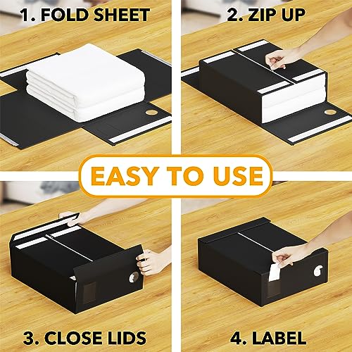 6 Pack Bed Sheet Organizer and Storage (6 pcs / Black)