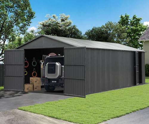 Domi 12x15FT Outdoor Metal Garage Shed (12'X15')