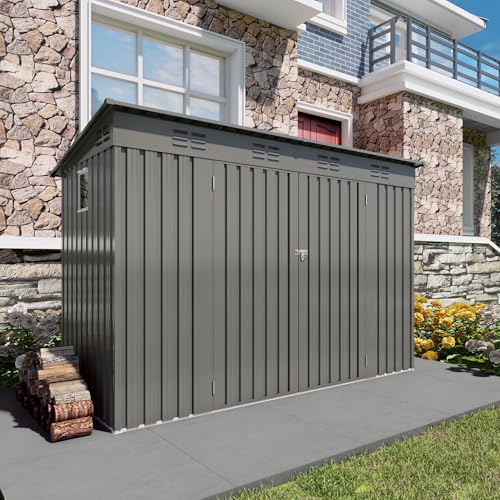 9x4 FT Lean to Shed with Window (Gray / 9x4ft)