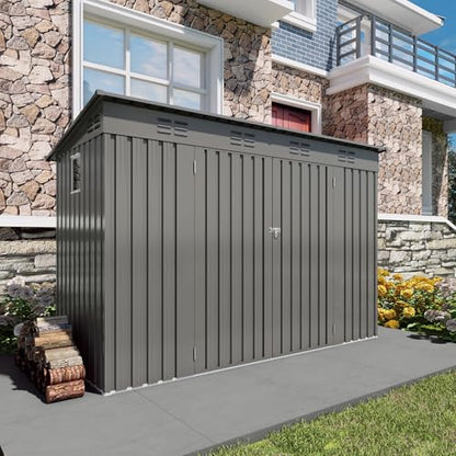 9x4 FT Lean to Shed with Window (Gray / 9x4ft)