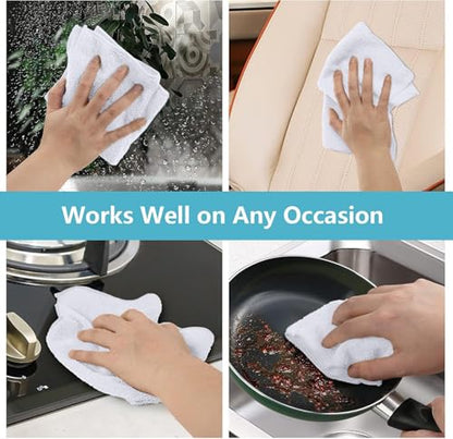 100PK Microfiber Cleaning Cloth (White)