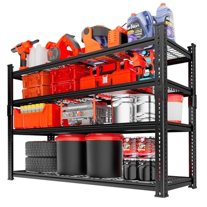 Storage Shelves (Black / 4 tier 48" L x 18" W x 60" H 1 PC)