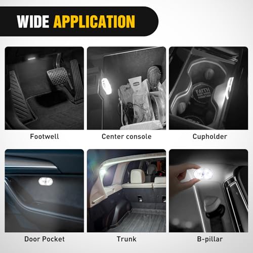 2 PCS White Color Wireless Magnetic LED Interior Lights (White wireless-2 PCS)