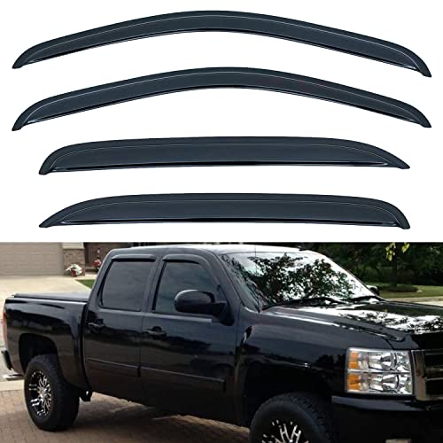 4pcs Window Visors Rain Guards for 07 (for 2007-2014 Chevy & GMC)