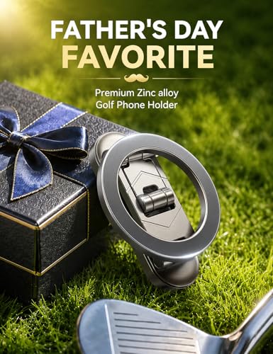 Upgraded Magnetic Golf Cart Phone Holder (Silver)
