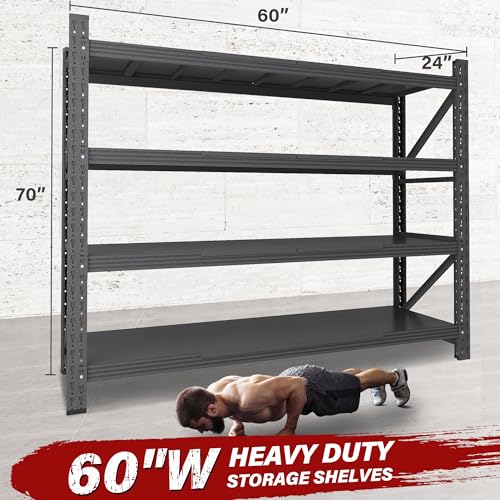 5000LBS Heavy Duty Garage Shelving Units (Matte Black / 60"Wx24"Dx70"H)