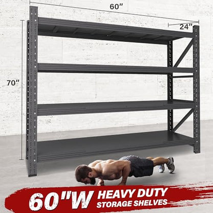 5000LBS Heavy Duty Garage Shelving Units (Matte Black / 60"Wx24"Dx70"H)
