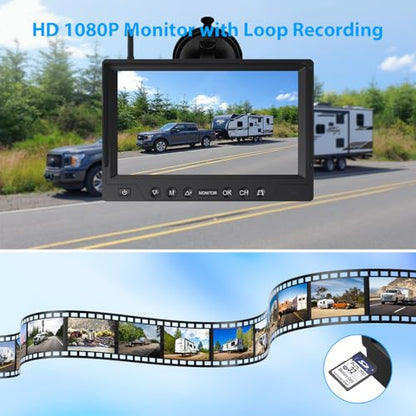 3 Magnetic Solar Wireless Backup Camera System (9"-3 Cam)