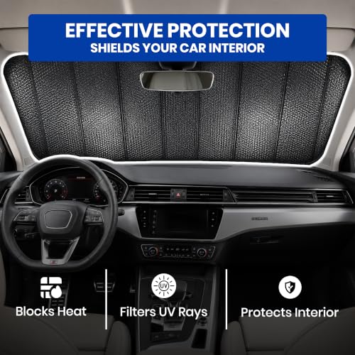 Accordion Car Windshield Sun Shade (Large Blue)