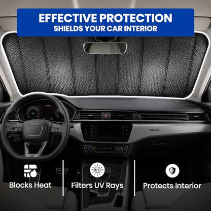 Accordion Car Windshield Sun Shade (Large Blue)