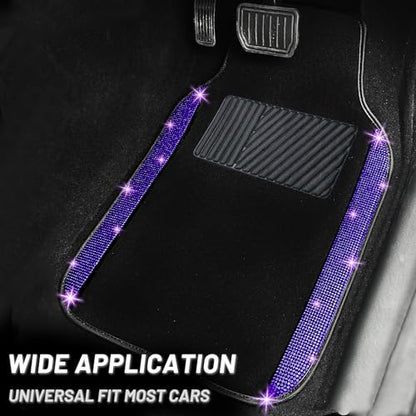 Purple Violet Bling Car Floor Mats Full Set (Purple Violet Diamond / Car Floor Mats (4 Pieces))