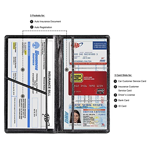 Car Registration & Insurance Card Holder (Glitter Black)
