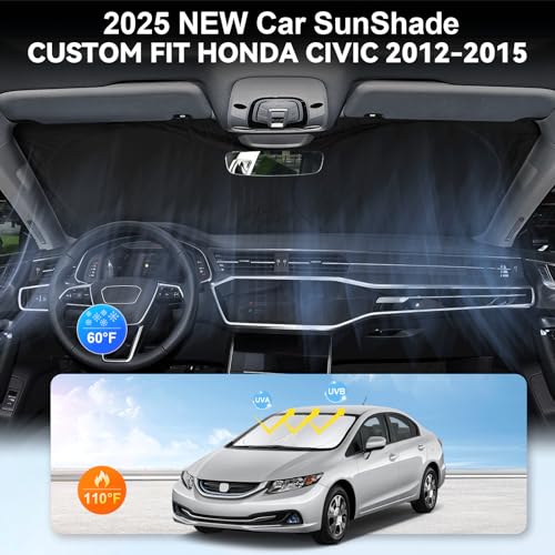Windshield Sunshade for 2012 2013 2014 2015 Honda Civic Sun Visor (for 12-2015 Honda Civic)
