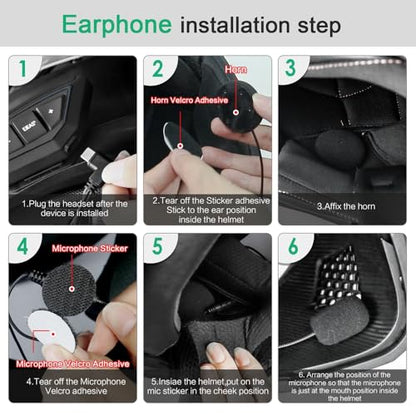 Motorcycle Bluetooth intercom MS20 2000m Helmet Intercom (2 pack)
