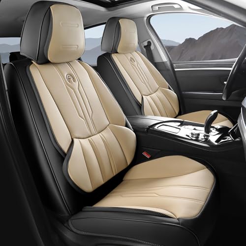 Car Seat Covers Full Set (FULL SET / BEIGE&BLACK)