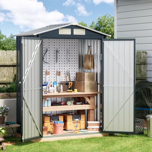 5x3FT Vertical Outdoor Steel Storage Shed (3X5FT / NightBlue)
