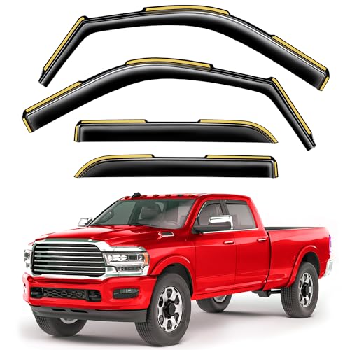 Window Visors Rain Guards for 2019 (Fit for 2019-2026 Dodge RAM 2500 3500 Crew Cab)