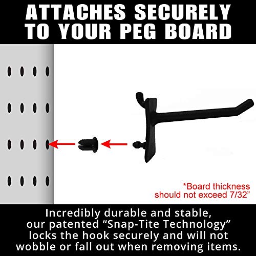 PegPro® 2" Hooks Kit for Standard “Wood Fiber” pegboard (2" Straight - 24 Count / Black)