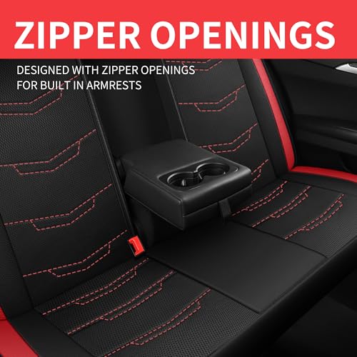 Car Seat Cover (N2 Black Red / Full Set)