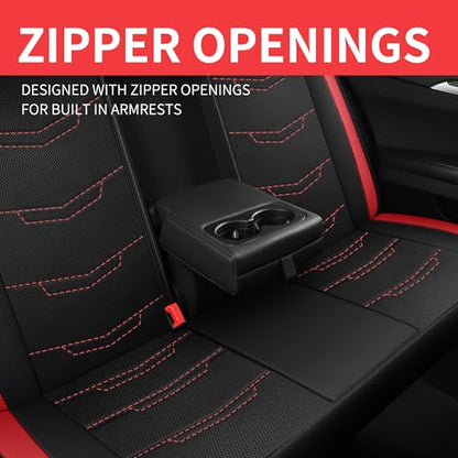 Car Seat Cover (N2 Black Red / Full Set)