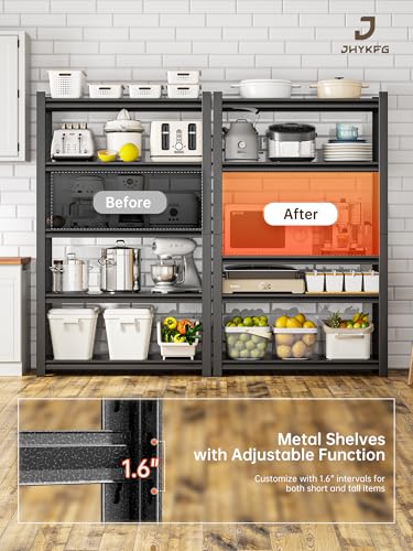 JHYKHG 72" H Storage Shelves (Black / 36"W*16"D*72"H)