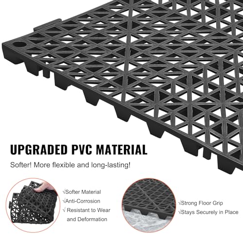 Interlocking Tile 50PCS Black (Black / 12"L x 12"W x 0.6"Th)