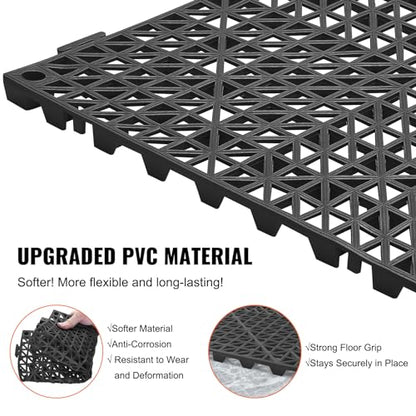 Interlocking Tile 50PCS Black (Black / 12"L x 12"W x 0.6"Th)