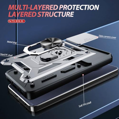 for TCL 50 XL 5G Phone Case (TCL 50 XL 5G（6.78"） / Silver)