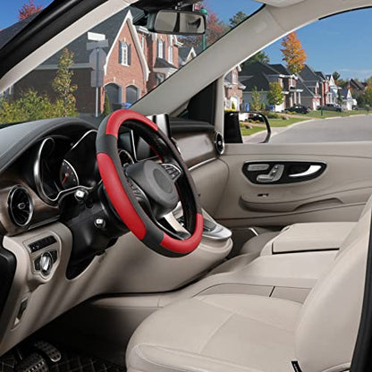 Steering Wheel Cover 14.5 (Standard size[14 1/2''-15''] / Black and Red)
