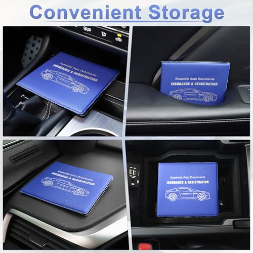Car Registration and Insurance Card Holder (Lychee pattern Blue)