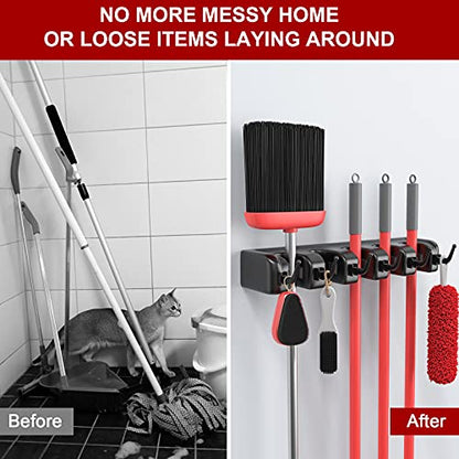 Broom Holder Wall Mount (Black)