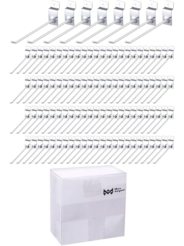 100 Pack Heavy Duty Slatwall Hooks Metal for Garage (6 Inch)
