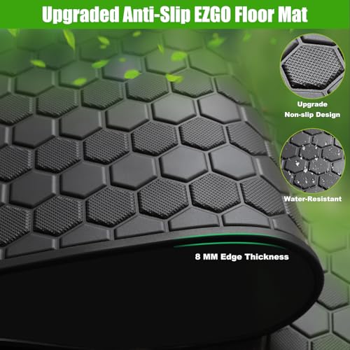 EZGO TXT Golf Cart Full Coverage Floor Liner Mat (All Black)