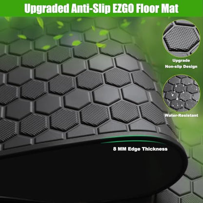 EZGO TXT Golf Cart Full Coverage Floor Liner Mat (All Black)