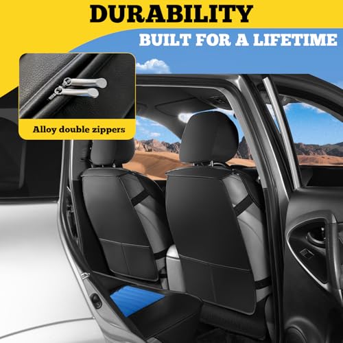 Car Seat Covers Full Set (Light blue-Black / Full set)