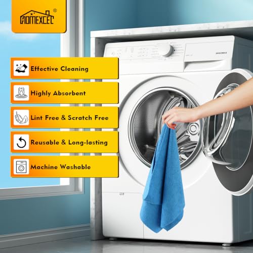 Blue Microfiber Cleaning Cloths 100 Pack (Blue / 11.5 x 11.5 Inch)