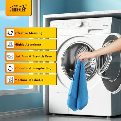 Blue Microfiber Cleaning Cloths 100 Pack (Blue / 11.5 x 11.5 Inch)