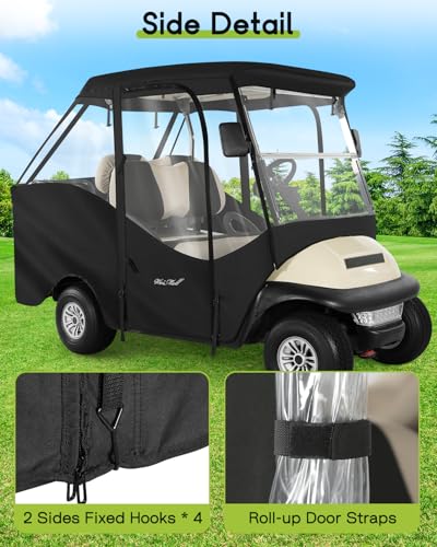 4 Passenger Golf Cart Enclosure for Club Car Precedent Tempo 57.5" (for Club Car Precedent 4 Passenger Short Roof / Black)