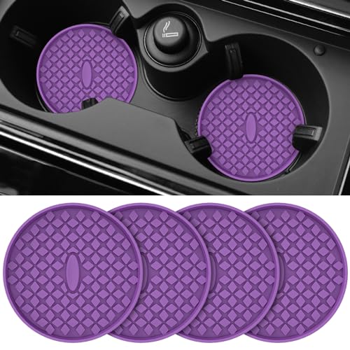 Car Cup Coasters [4 Pack] Silicone Car Coasters (4pack-deep Purple)